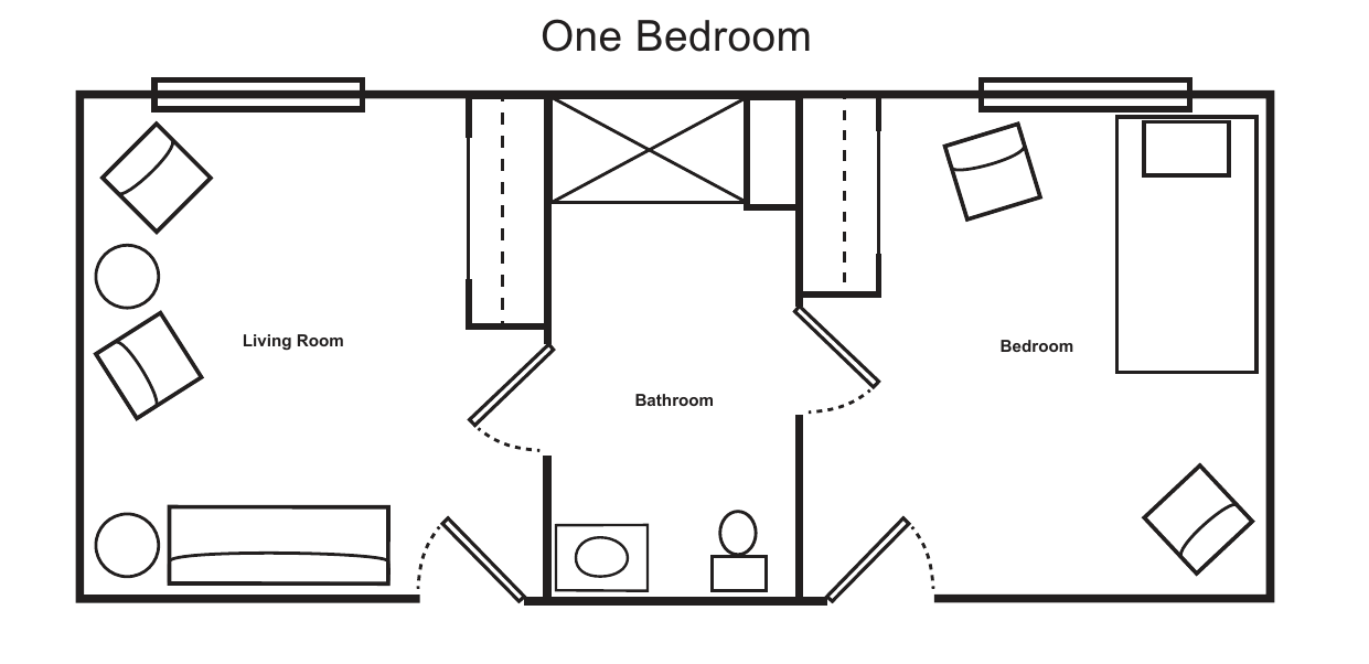 One Bedroom floor plan layout