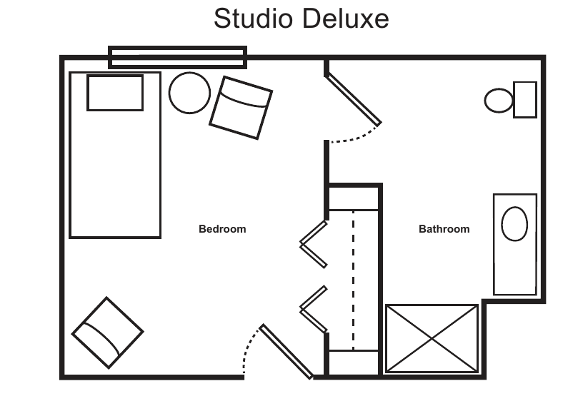 Studio Deluxe floor plan layout